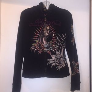 Ed Hardy Black Panther 🐆 Hoodie embroidered